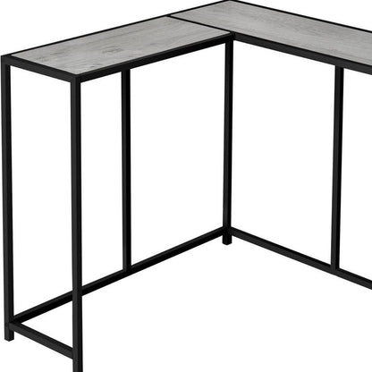 36" Gray and Black Wood and Metal Frame Console Table