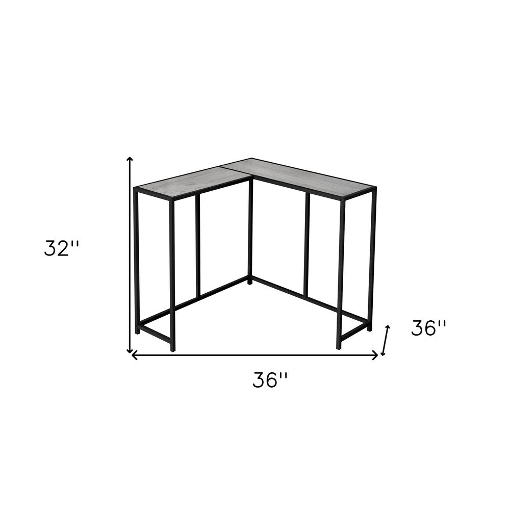 36" Gray and Black Wood and Metal Frame Console Table — view 1