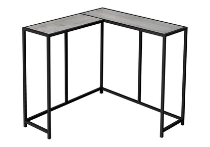 36" Gray and Black Wood and Metal Frame Console Table