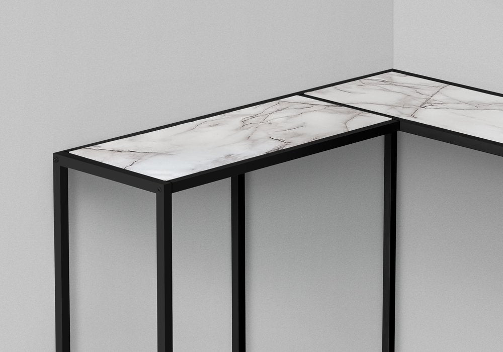 36" Gray and Black Wood and Metal Frame Console Table HomeRoots