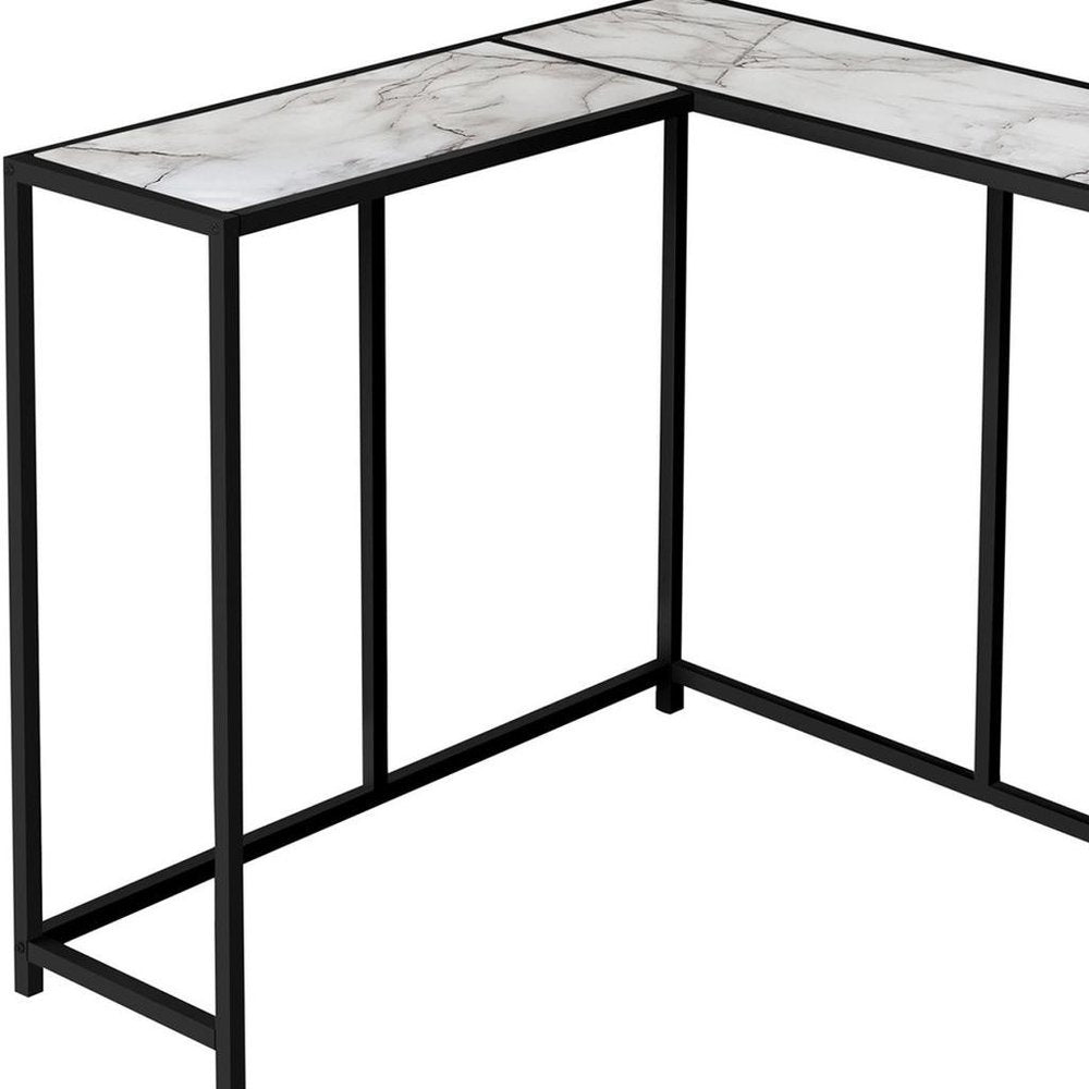 36" Gray and Black Wood and Metal Frame Console Table HomeRoots