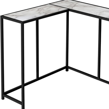 36" Gray and Black Wood and Metal Frame Console Table HomeRoots