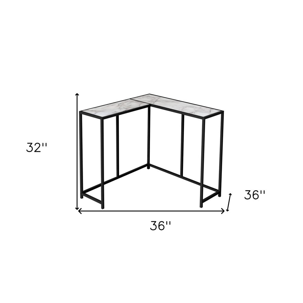 36" Gray and Black Wood and Metal Frame Console Table HomeRoots