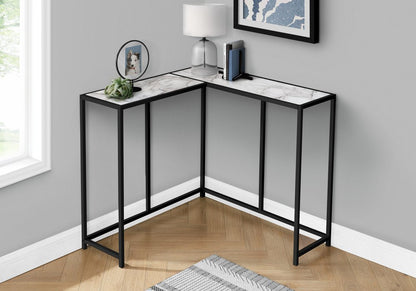 36" Gray and Black Wood and Metal Frame Console Table