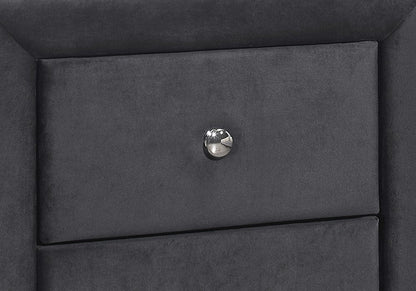 21" Dark Gray Wood Two Drawer Nightstand HomeRoots