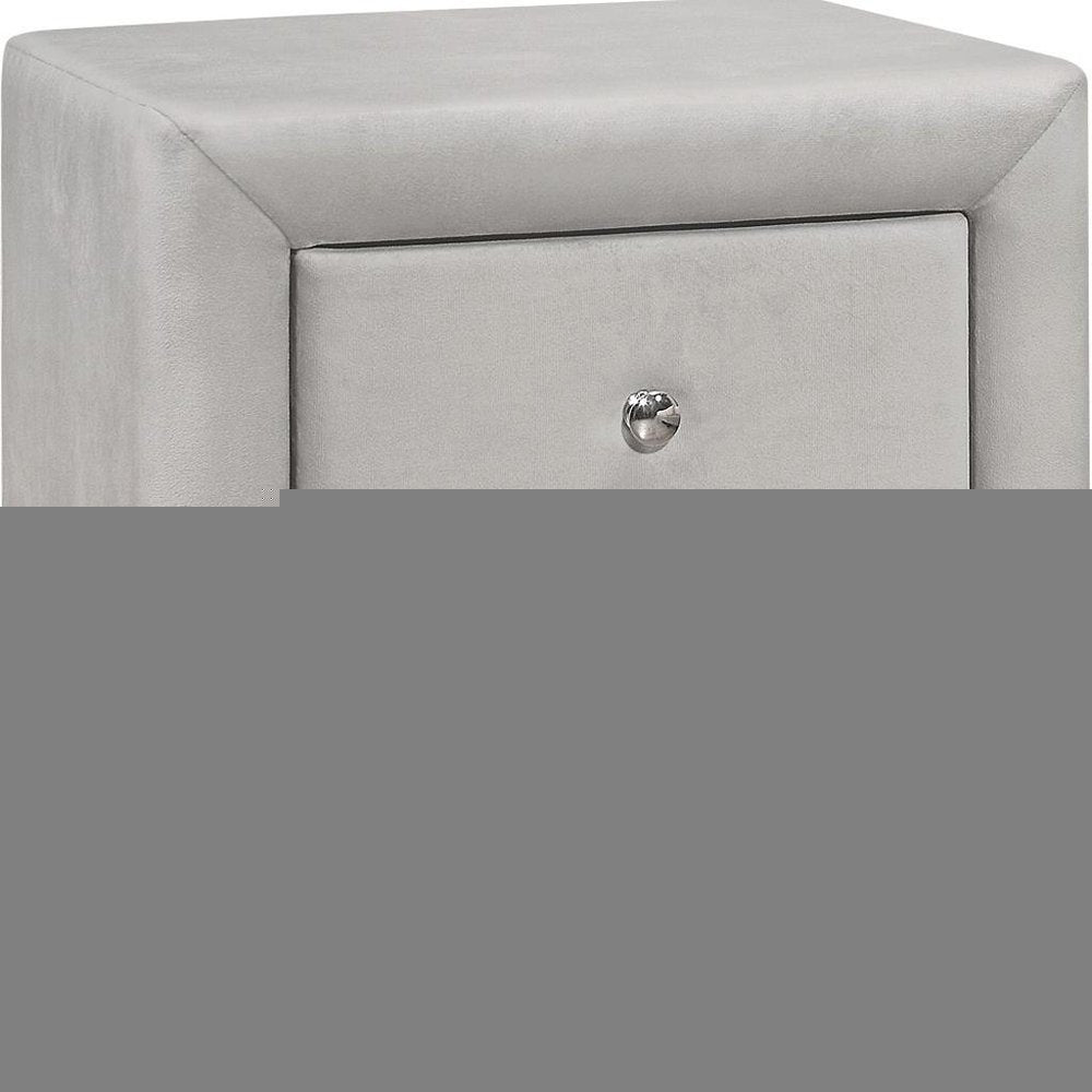 21" Light Gray Wood Two Drawer Nightstand HomeRoots