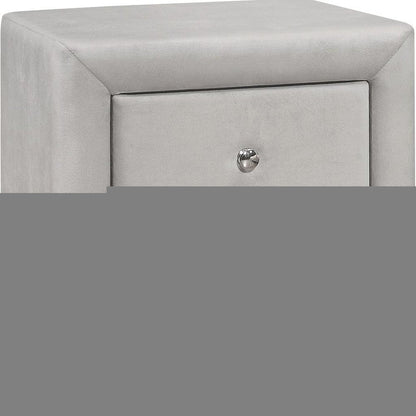 21" Light Gray Wood Two Drawer Nightstand HomeRoots