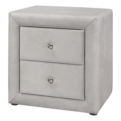21" Light Gray Wood Two Drawer Nightstand HomeRoots