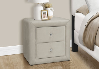 21" Light Gray Wood Two Drawer Nightstand HomeRoots
