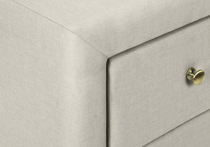 21" Beige Wood Two Drawer Nightstand HomeRoots