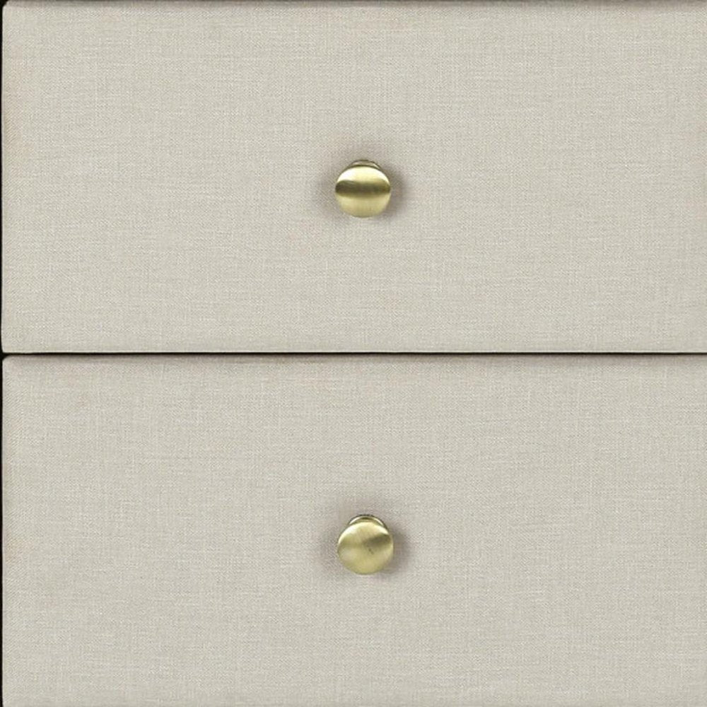 21" Beige Wood Two Drawer Nightstand HomeRoots