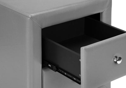 21" Gray Wood Two Drawer Nightstand HomeRoots