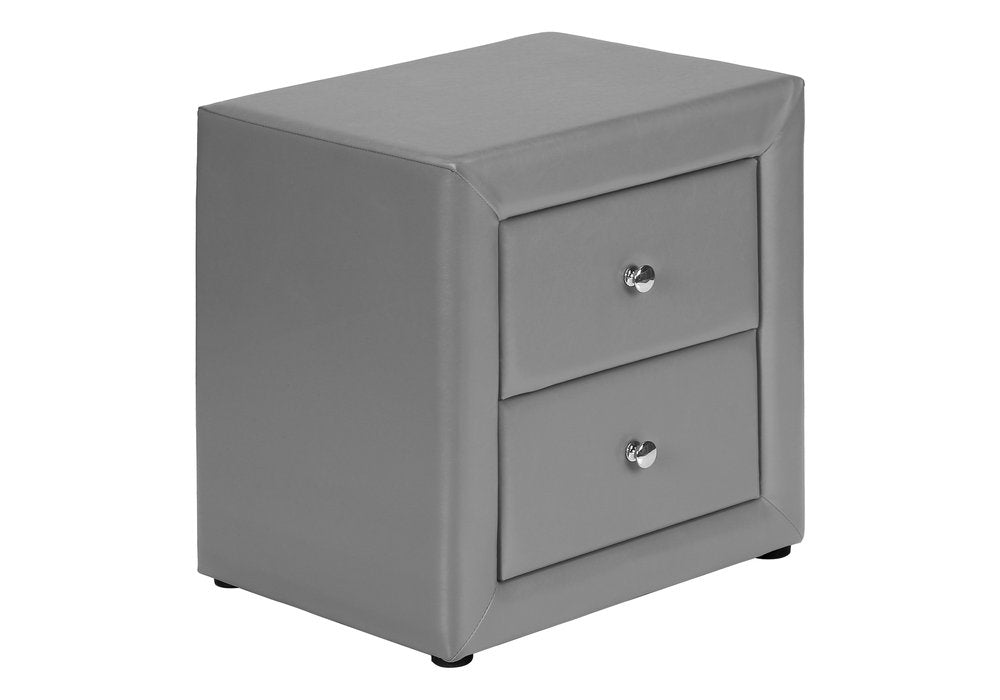 21" Gray Wood Two Drawer Nightstand HomeRoots