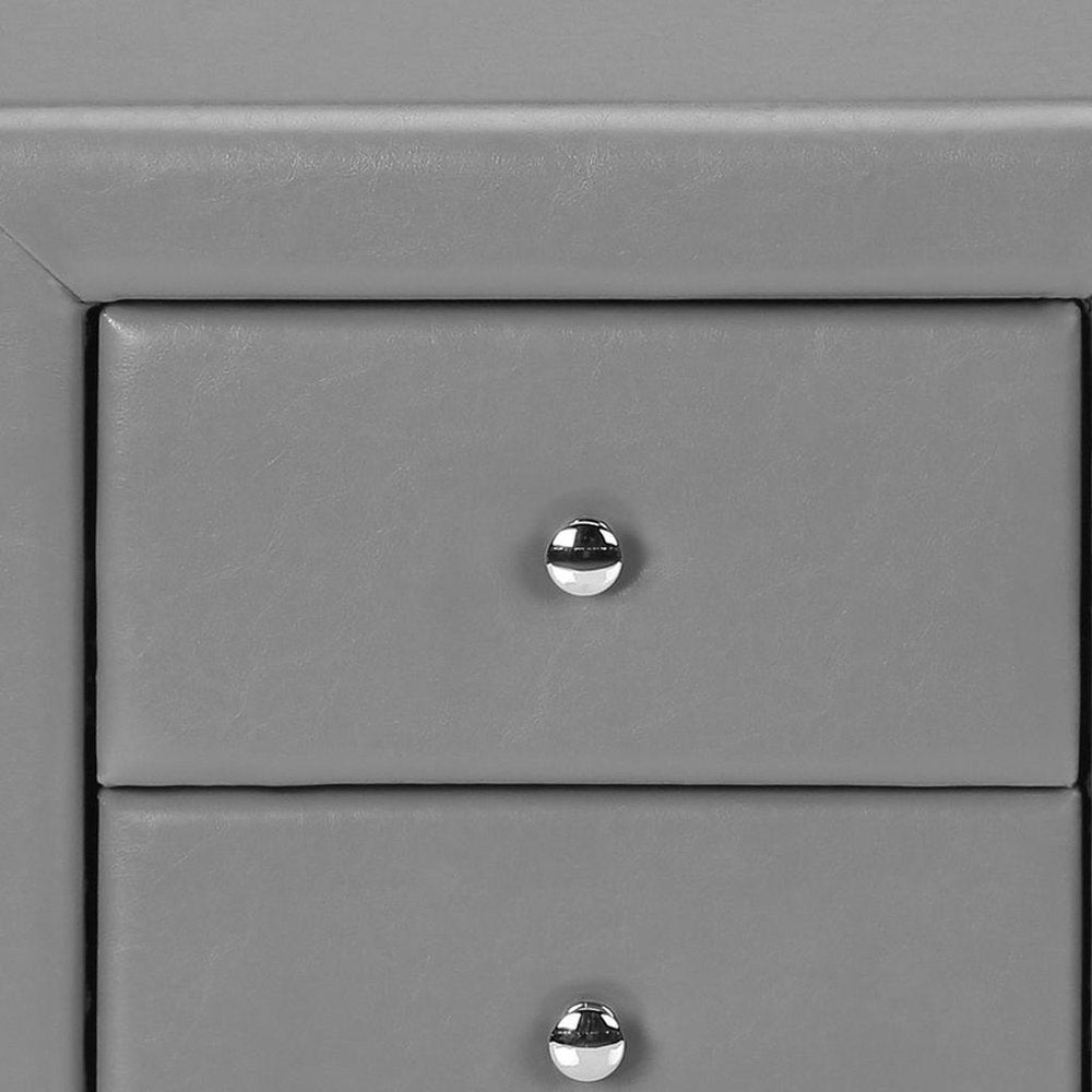 21" Gray Wood Two Drawer Nightstand HomeRoots