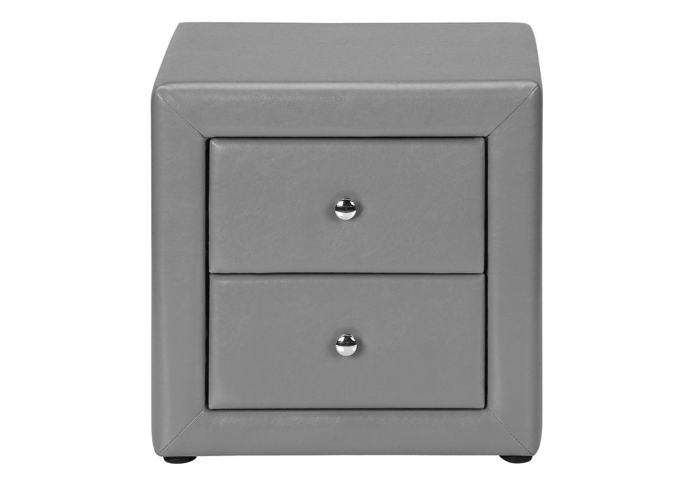 21" Gray Wood Two Drawer Nightstand HomeRoots
