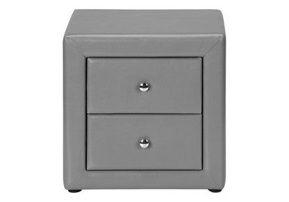 21" Gray Wood Two Drawer Nightstand HomeRoots