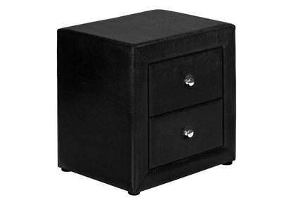 21" Black Wood Two Drawer Nightstand HomeRoots