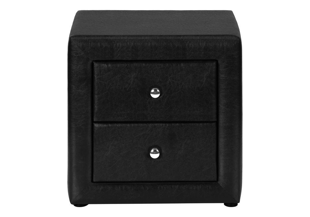 21" Black Wood Two Drawer Nightstand HomeRoots