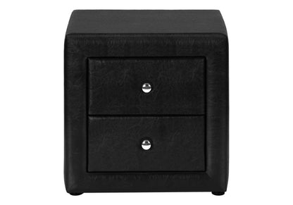 21" Black Wood Two Drawer Nightstand HomeRoots