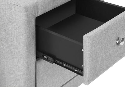 21" Gray Wood Two Drawer Nightstand HomeRoots