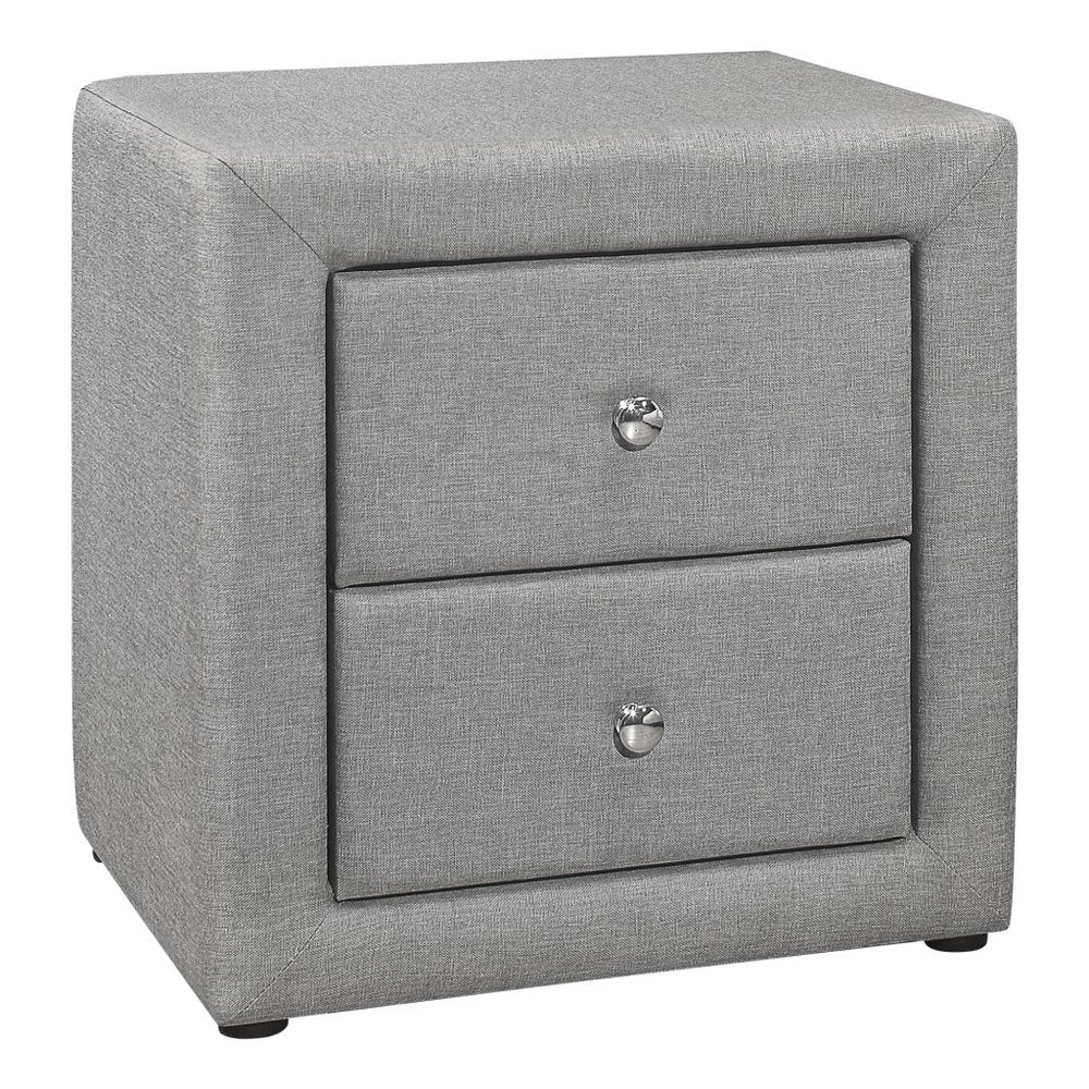 21" Gray Wood Two Drawer Nightstand HomeRoots