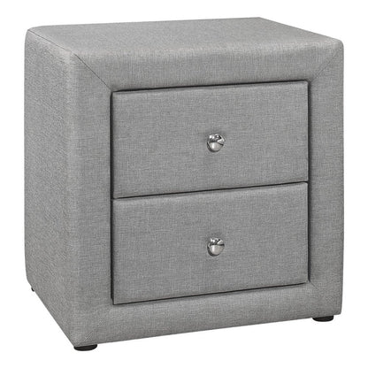 21" Gray Wood Two Drawer Nightstand HomeRoots