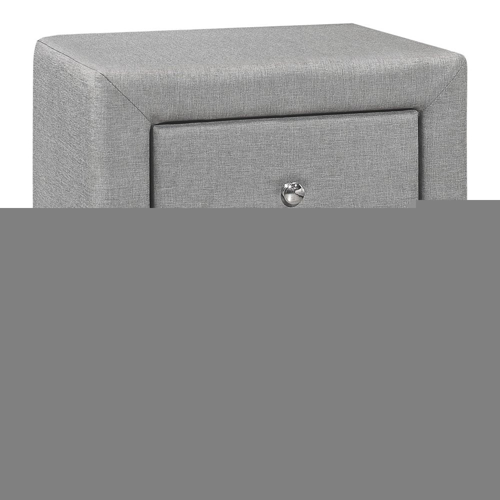 21" Gray Wood Two Drawer Nightstand HomeRoots