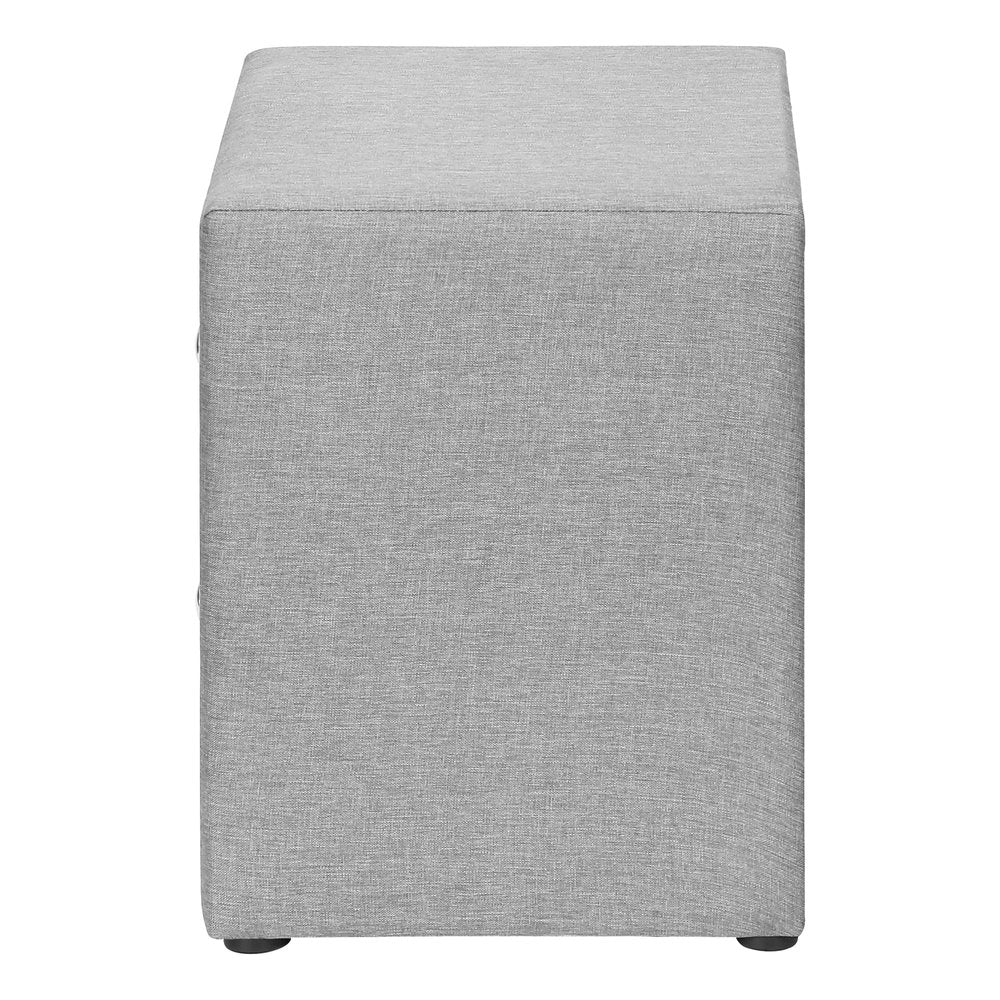 21" Gray Wood Two Drawer Nightstand HomeRoots
