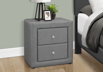 21" Gray Wood Two Drawer Nightstand HomeRoots