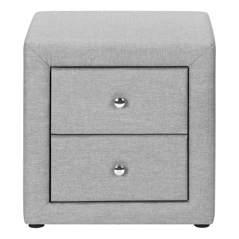 21" Gray Wood Two Drawer Nightstand HomeRoots