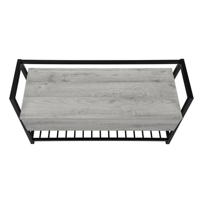42" Gray And Black Bench With Flip top HomeRoots