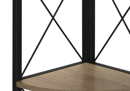 59" Taupe Metal Corner Bookcase HomeRoots