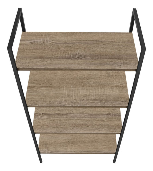 48" Taupe Metal and Wood Four Tier Etagere Bookcase