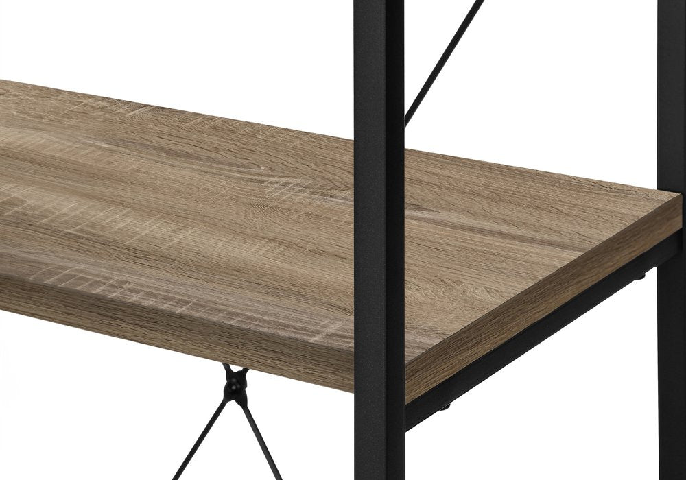48" Taupe Metal and Wood Four Tier Etagere Bookcase HomeRoots