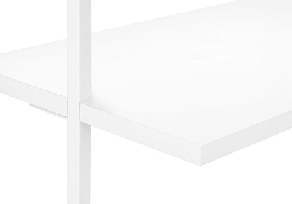 72" White Metal and Wood Five Tier Bookcase HomeRoots