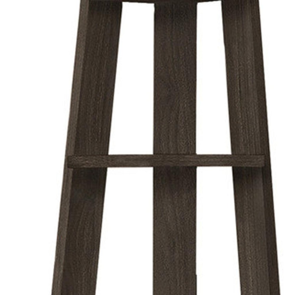 71" Oak Particle Board and Wood Five Tier Corner Bookcase HomeRoots