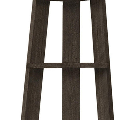 71" Oak Particle Board and Wood Five Tier Corner Bookcase HomeRoots