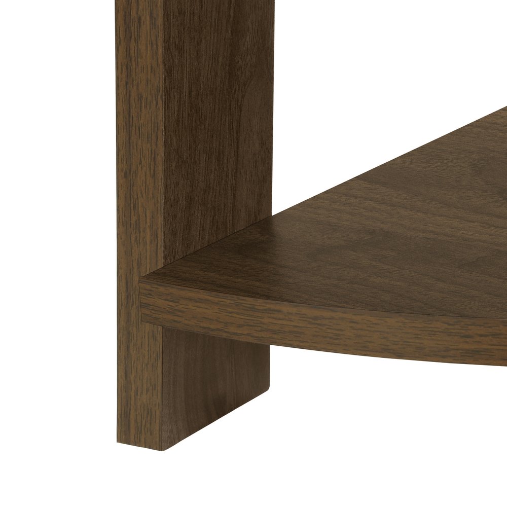 71" Dark Brown Wood Five Tier Corner Bookcase HomeRoots
