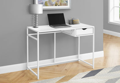 42" White Wood and Iron Computer Desk HomeRoots