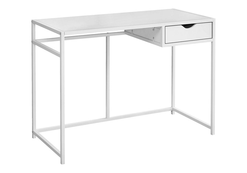 42" White Wood and Iron Computer Desk HomeRoots