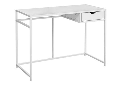 42" White Wood and Iron Computer Desk HomeRoots