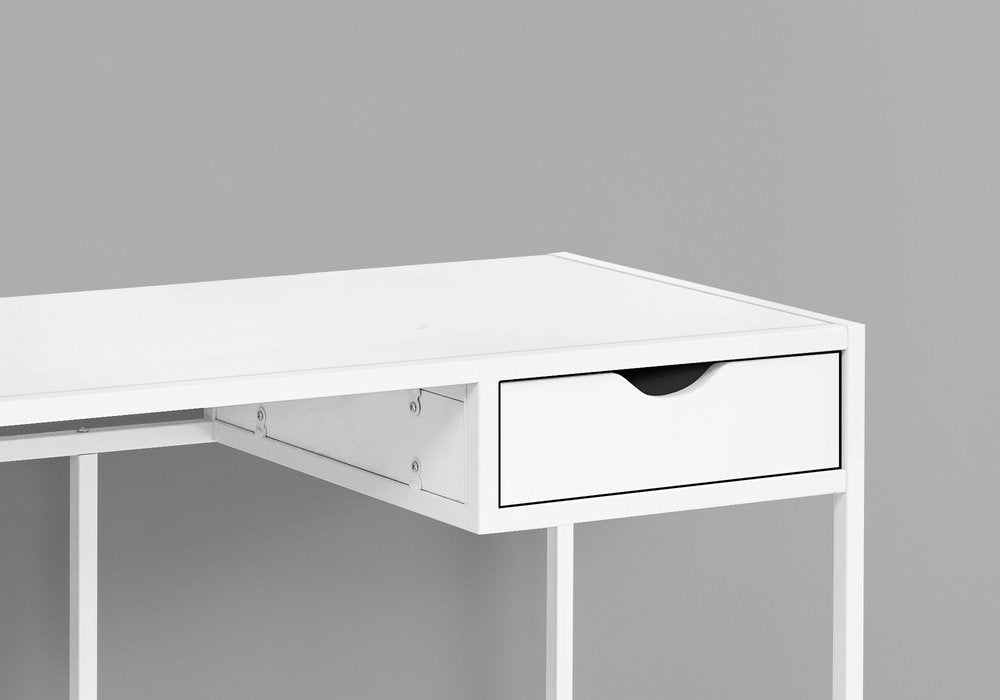 42" White Wood and Iron Computer Desk HomeRoots