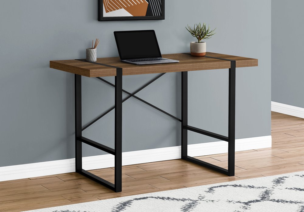 49" Brown and Black Computer Desk HomeRoots