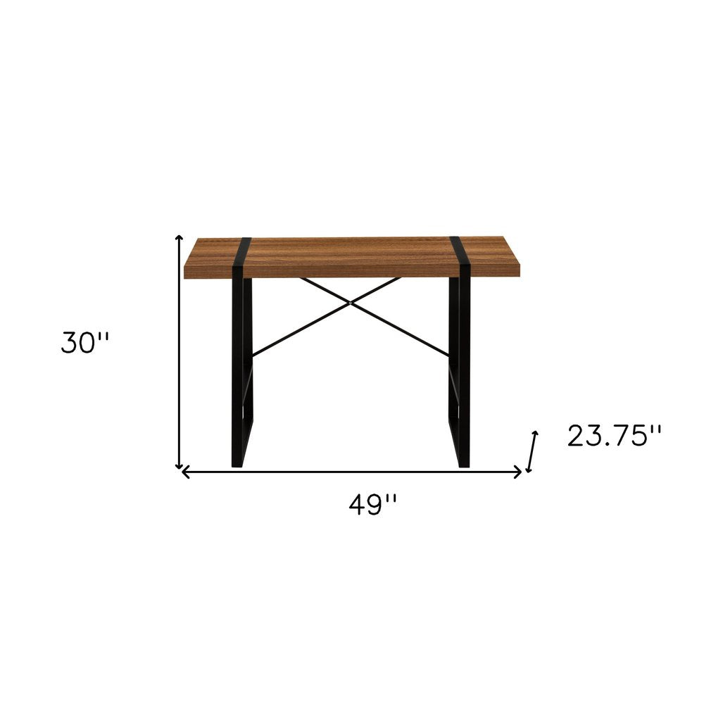49" Brown and Black Computer Desk HomeRoots