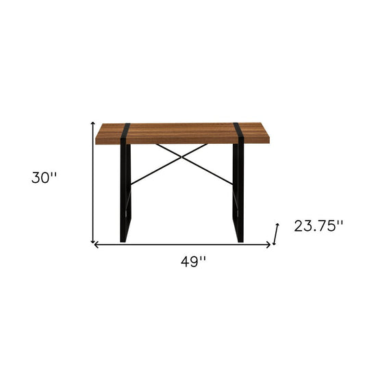 49" Brown and Black Computer Desk HomeRoots