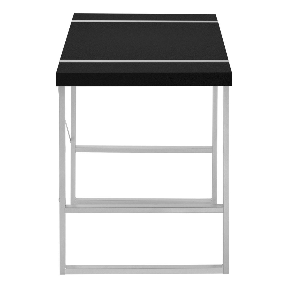 49" Black and Silver Computer Desk HomeRoots