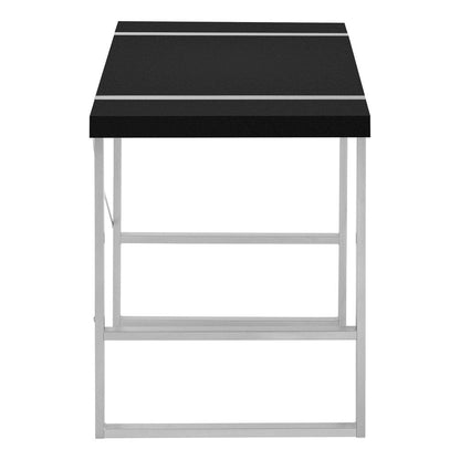 49" Black and Silver Computer Desk HomeRoots