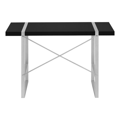 49" Black and Silver Computer Desk HomeRoots