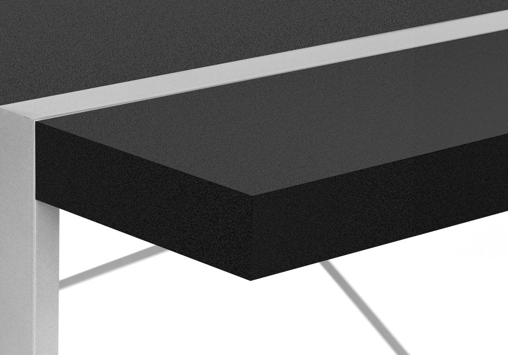 49" Black and Silver Computer Desk HomeRoots