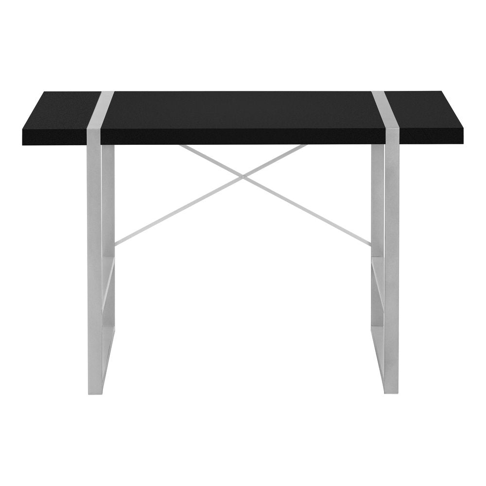 49" Black and Silver Computer Desk HomeRoots